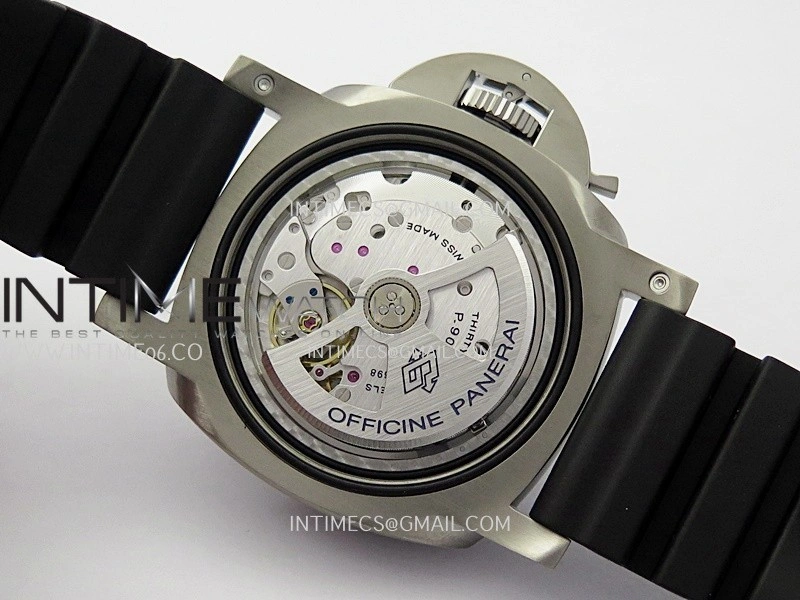 PAM1389 Titanium Submersible Black Ceramic Bezel VSF 1:1 Best Edition Black Dial On Black Rubber Strap P.9010 Clone
